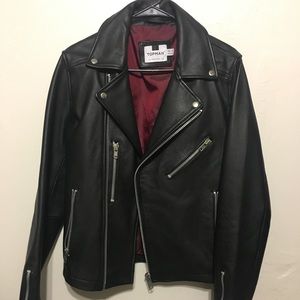 Topman 100% leather jacket Moto style